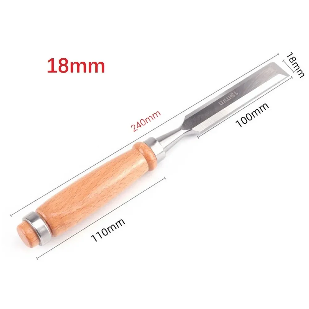 Carbon Steel Wood Carving Chisel 6/12/18/24mm Carpentry Flat Chisels DIY Woodworking Woodcut Carving Knife-For Flat Shovel