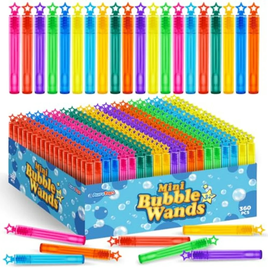

360 мини-палочек для мыльных пузырей, набор игрушек для вечеринок, тематических дней рождений, Хэллоуина, подарочных пакетов, карнавальных призов, свадеб