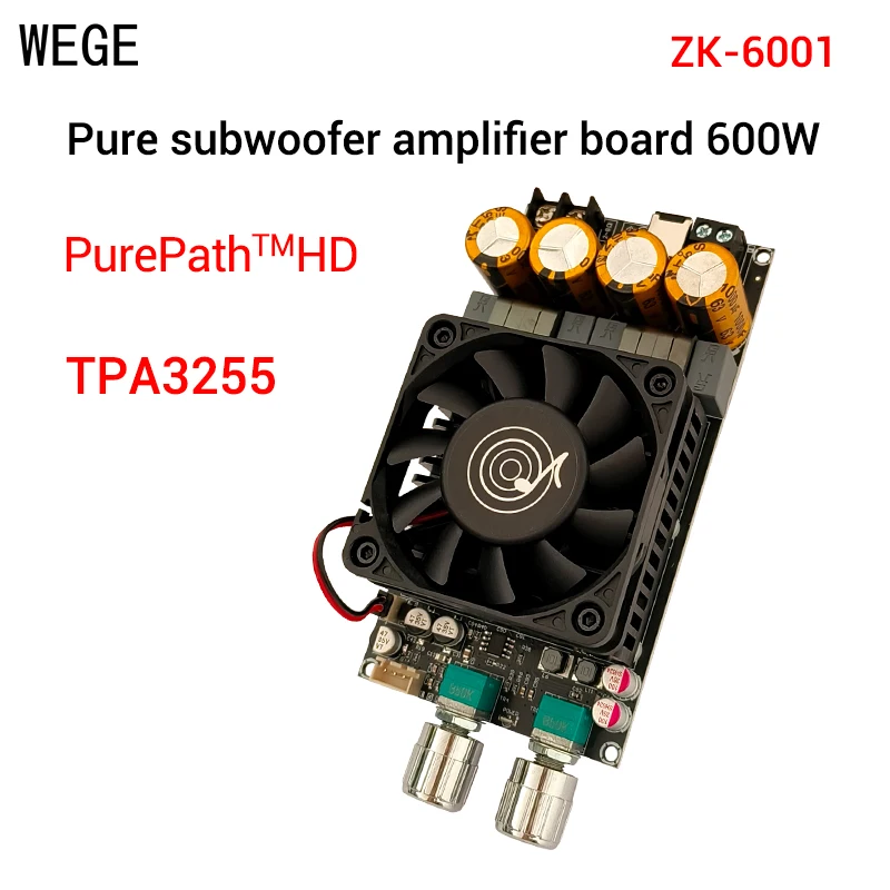 WEGE ZK-6001 Active Subwoofer Amplifier Board Mono 600W Frequency