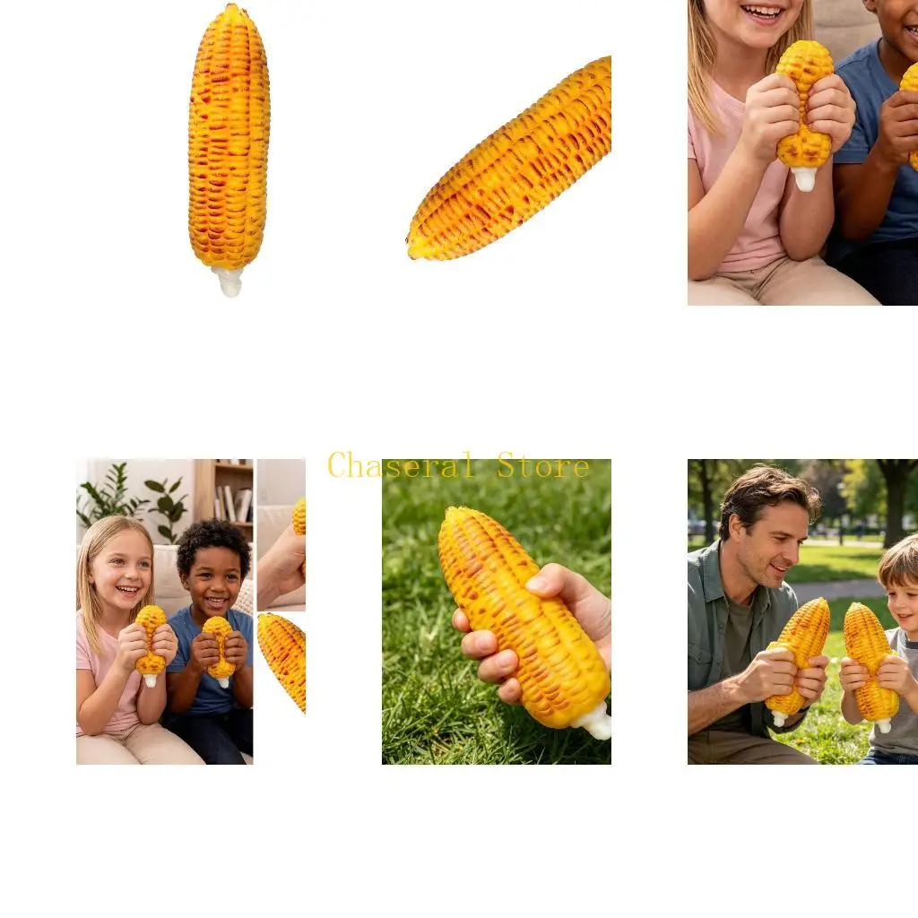 E7CE Creative Shapable Stress Relief Gadget Grilled Corn Durable TPR Material For Hand Exercise