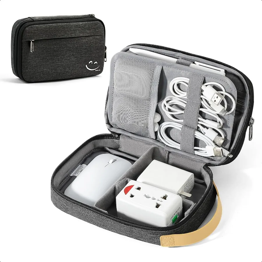 

Travelkin Cord Organizer Travel Electronic Organizer Travel Case Cable Organizer Bag For Cords Chargers Phone Sd Card Usbs Blac