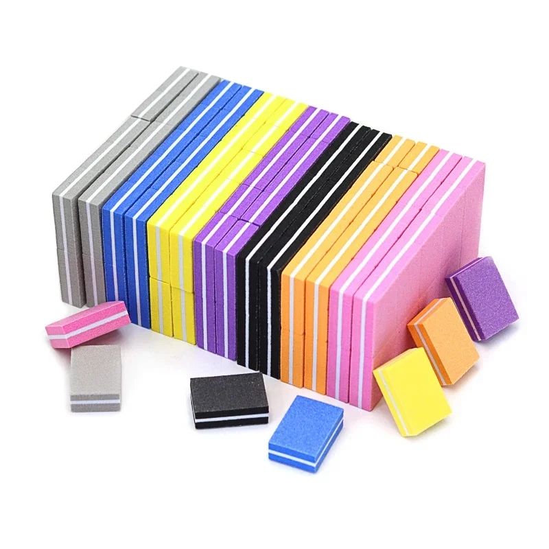 10-100Pcs Professional Mini Nail Art Buffer Sandpaper Manicure Care File Sand Polish Nails File Grinding Equipment Tool