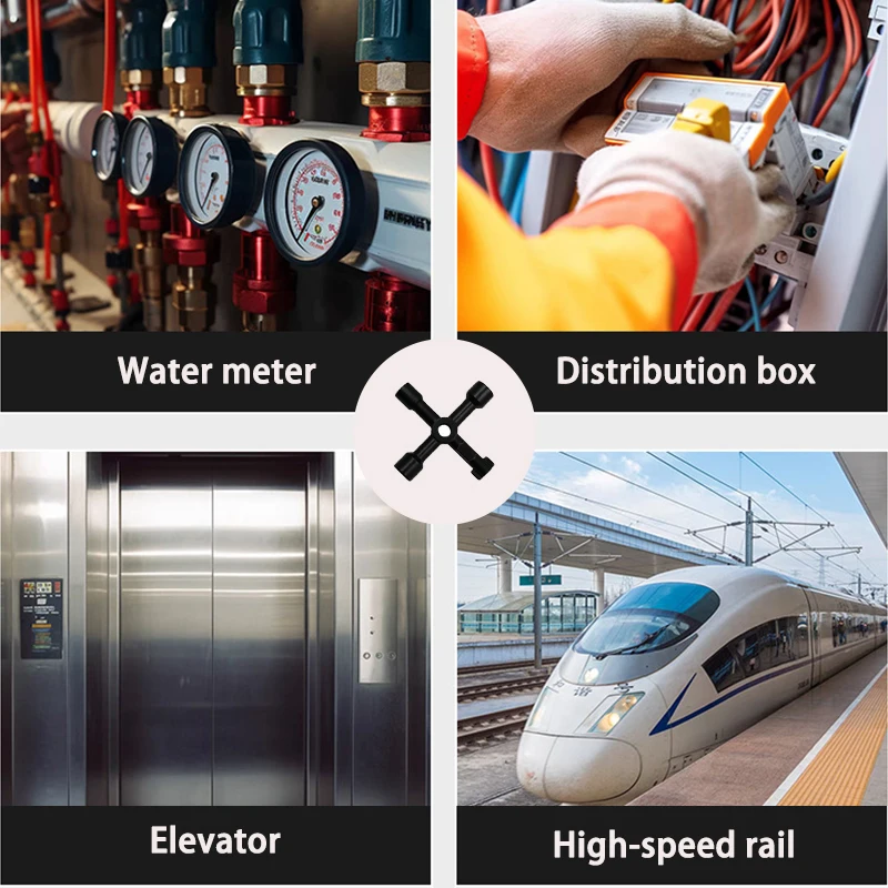 4 في 1 متعددة الوظائف كهربائي سباك فائدة الصليب التبديل وجع مربع مثلث أداة مفتاح الربط لمصعد قطار الغاز المبرد