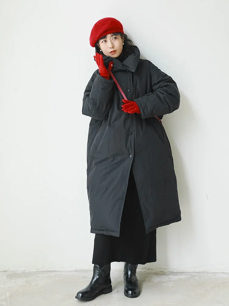 

Women's Thiened Winter Jaet Quilted Puffer Coat Long Length Collar Warm Sli Commute Sle Chinese Brand F787