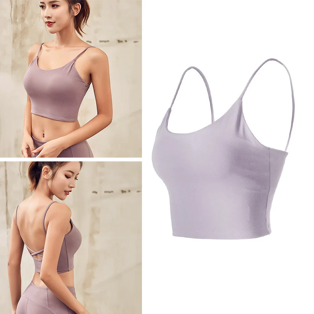 الأرجواني حجم S تنفس للصدمات الرياضة الصدرية أكمام اللياقة البدنية سترة الجري اليوغا تنس ملابس داخلية رياضية ملابس رياضية لليوجا