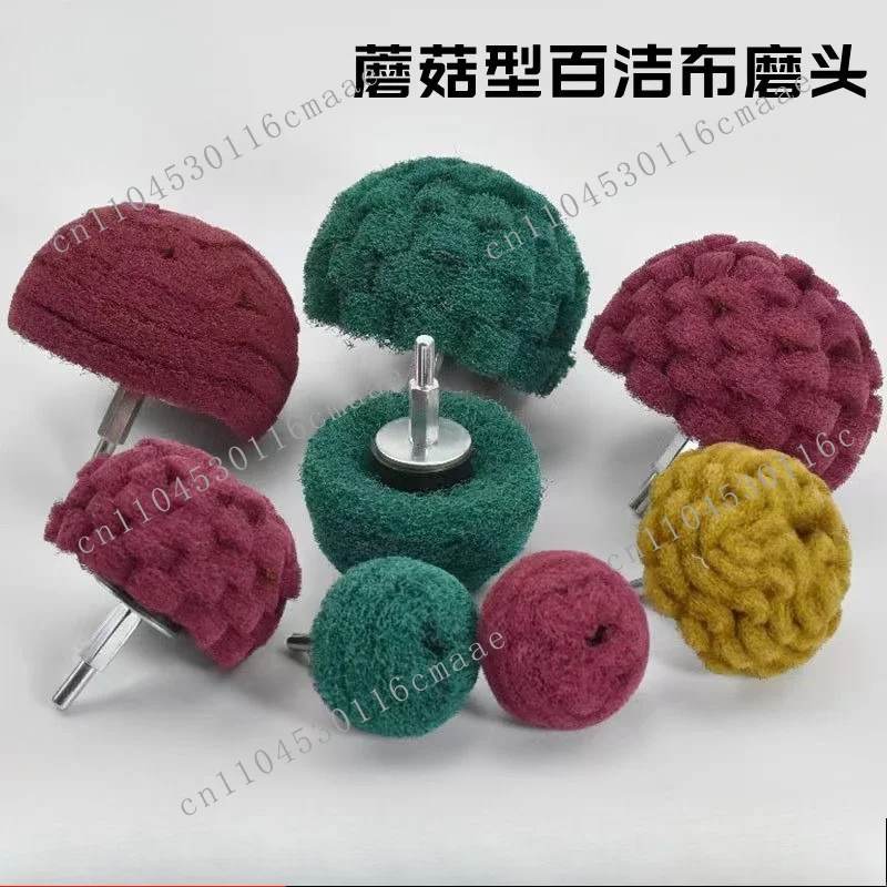Scaling cloth grinding head mushroom type with handle nylon fiber polishing wheel rust removal and  stainless steel wire drawing