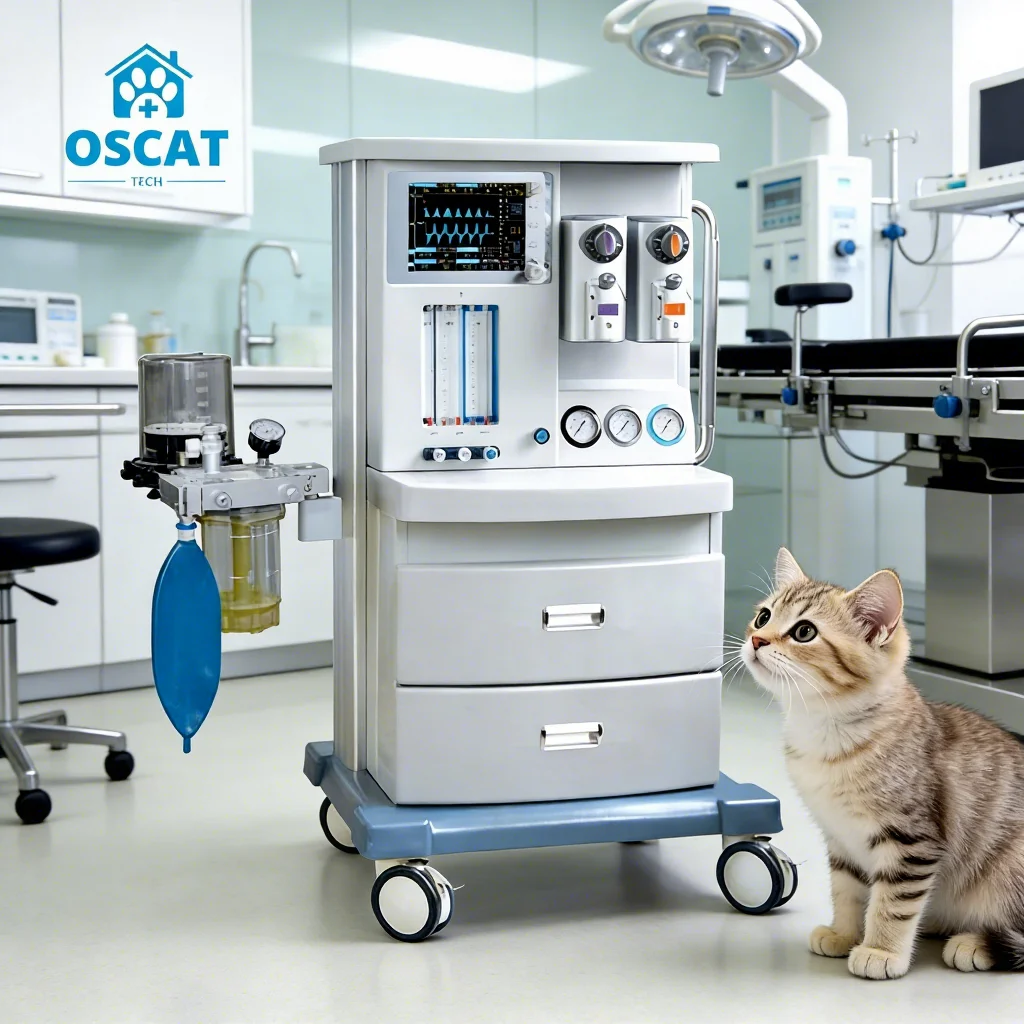 OSCAT Pet Medical Equipment Anesthesia Machine With Patient Monitor Safe Veterinary Equipment For EU Veterinary Clinic