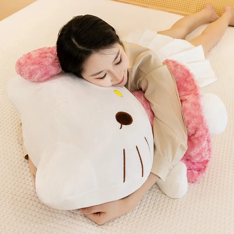 60cm Plush Hello Kitty Kawaii Rose Plush Toy Anime Cartoon Anime Big Size Soft Stuffed Doll Pillow Kids Birthday Gift Anime