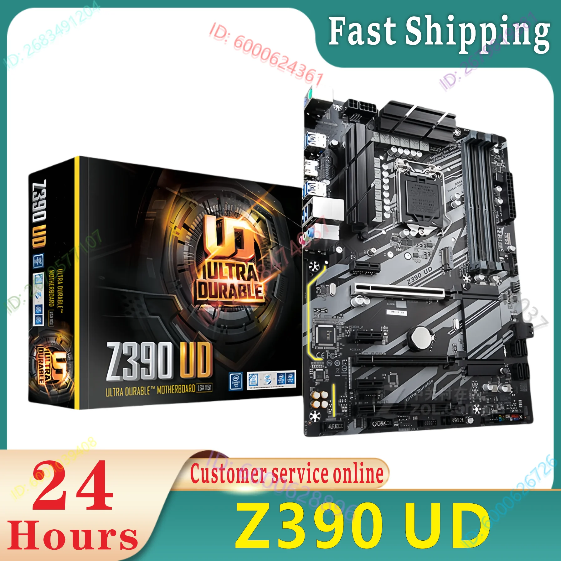 

New GA Z390 UD Motherboard LGA 1151 Z390 Desktop Mainboard M.2 nvme PCI-E X16