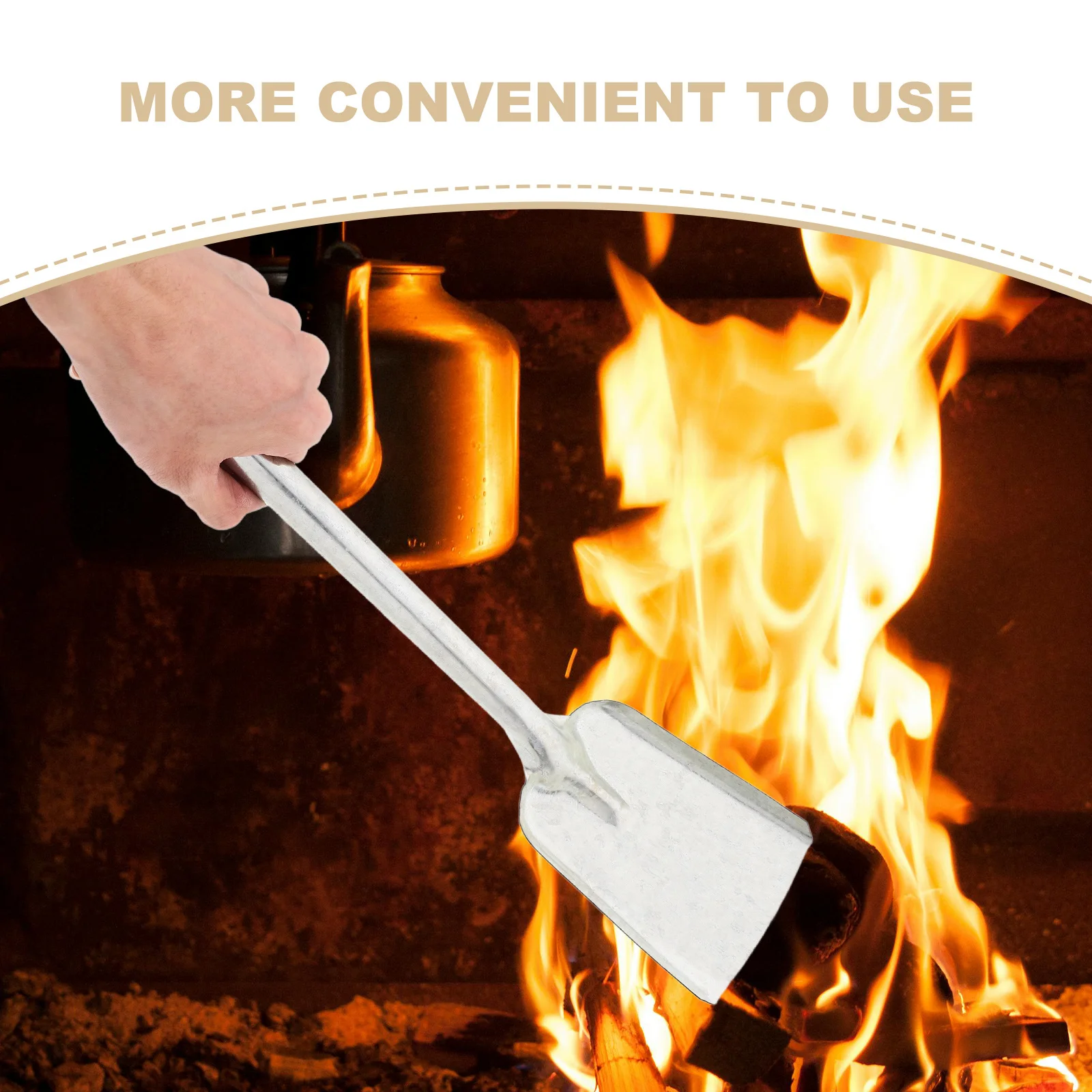 الموقد الرماد مجرفة معدنية الفحم مغرفة خفيفة الوزن حديقة البستنة الرماد تنظيف أداة العملي الفحم مجرفة شواء الموقد #3