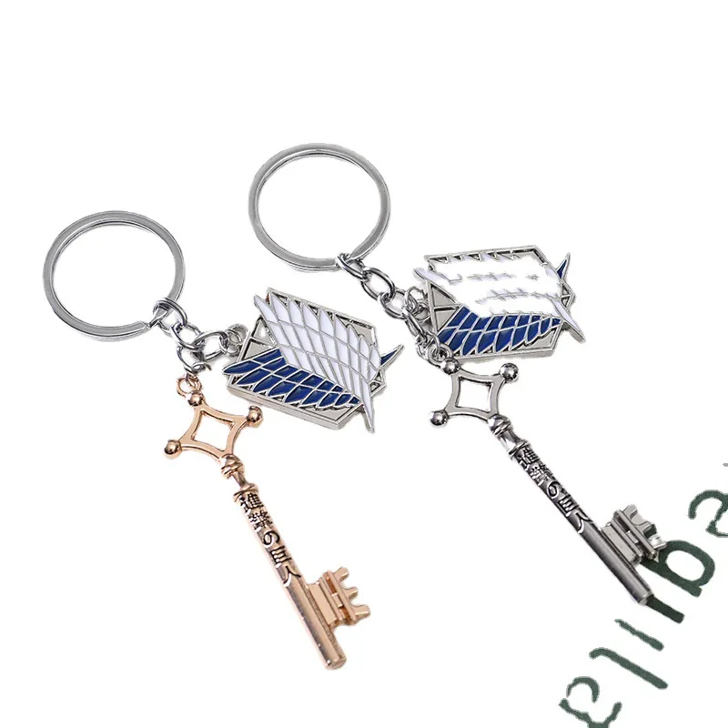 Attack on Titan Metal Keychain for Man Women Anime Peripheral Pendant Backpack Key Chains Accessories Christmas Gift image 3