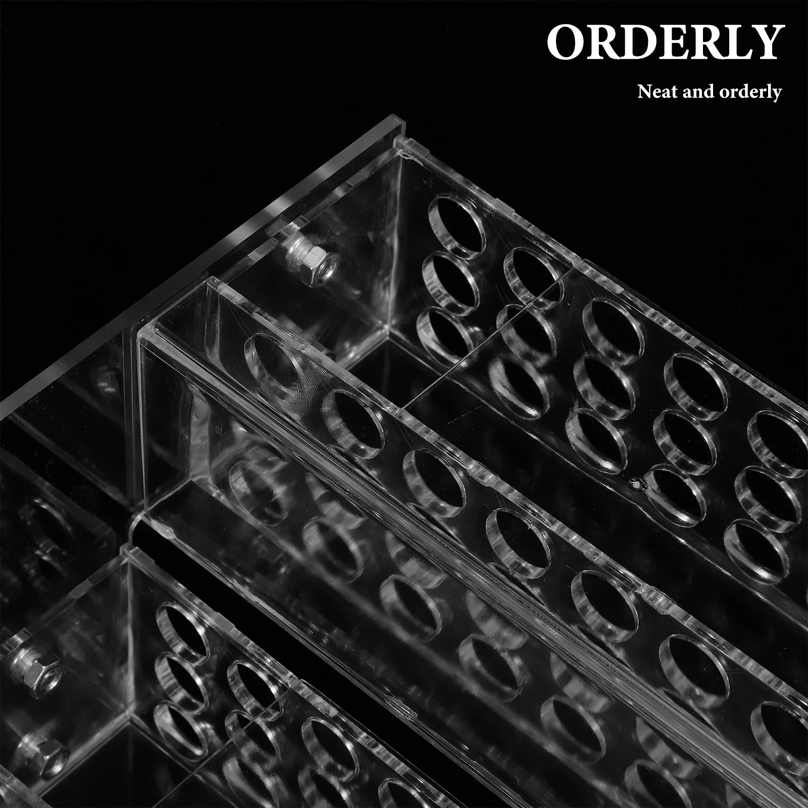 1Pcs 48 Slot Double Layer Acrylic Pen Stand Transparent Desk Organizer for Pens Pencils Makeup Brushes Office Home Stationery