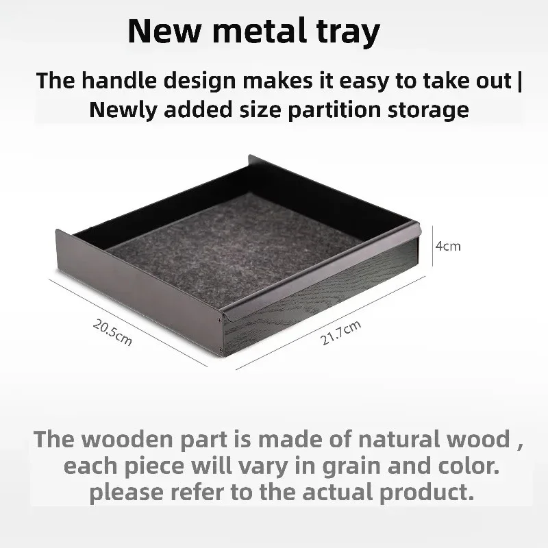 yesSolid Wood Log Metal Tray Display Height Increasing Bracket Accessories Metal Tray Storage Box Organizer Office Trays Drawers