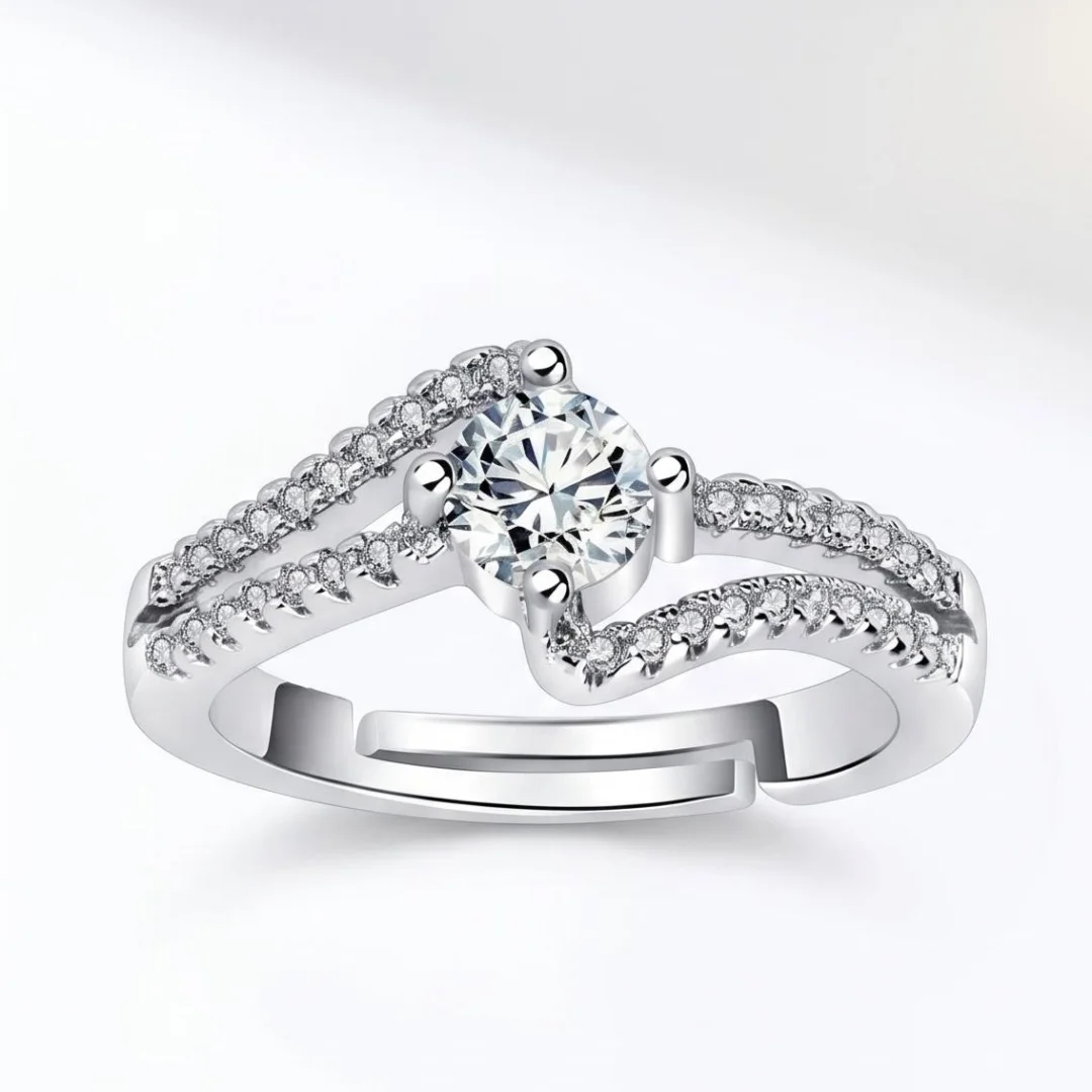 New 925 Sterling Silver Simple 5A Zircon Classics Rings for Women Cassic Wedding Engagement Wedding Bands Fine Jewelry Gift