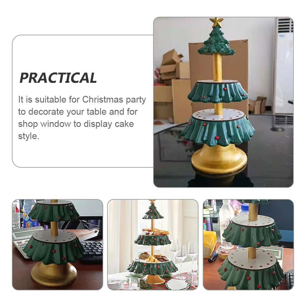 Snackrek Display Prachtige kerstboom Design Cupcake Stand Desserttafel Praktische toren Serveerijzer Hars Kerstmis