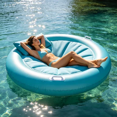 Infla-Water Hammock Island with Mesh Shading Mat Floating Pier Platform for Outdoor Pool Party Water Fun