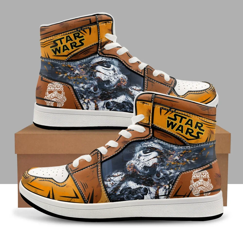 Buty męskie SW Mandalorian Stormtrooper z nadrukiem 3D, cosplay, anime, kreskówka, wysokie, do koszykówki, sportowe, codzienne, dla mężczyzn i chłopców.
