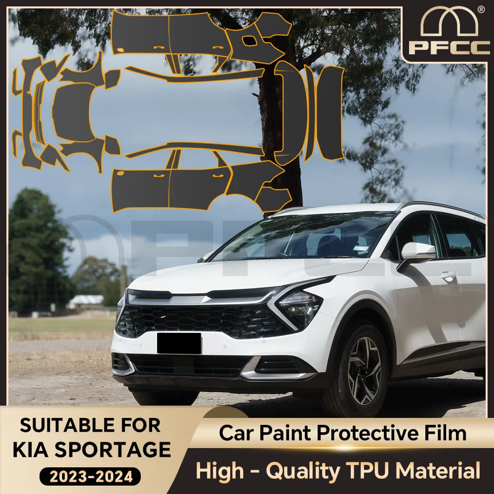 

For KIA SPORTAGE 2023 2024 TPU Paint Protection Film Anti-Scratch Car Body Pre-cut PPF Clear Bra Resistant Invisible Repairable