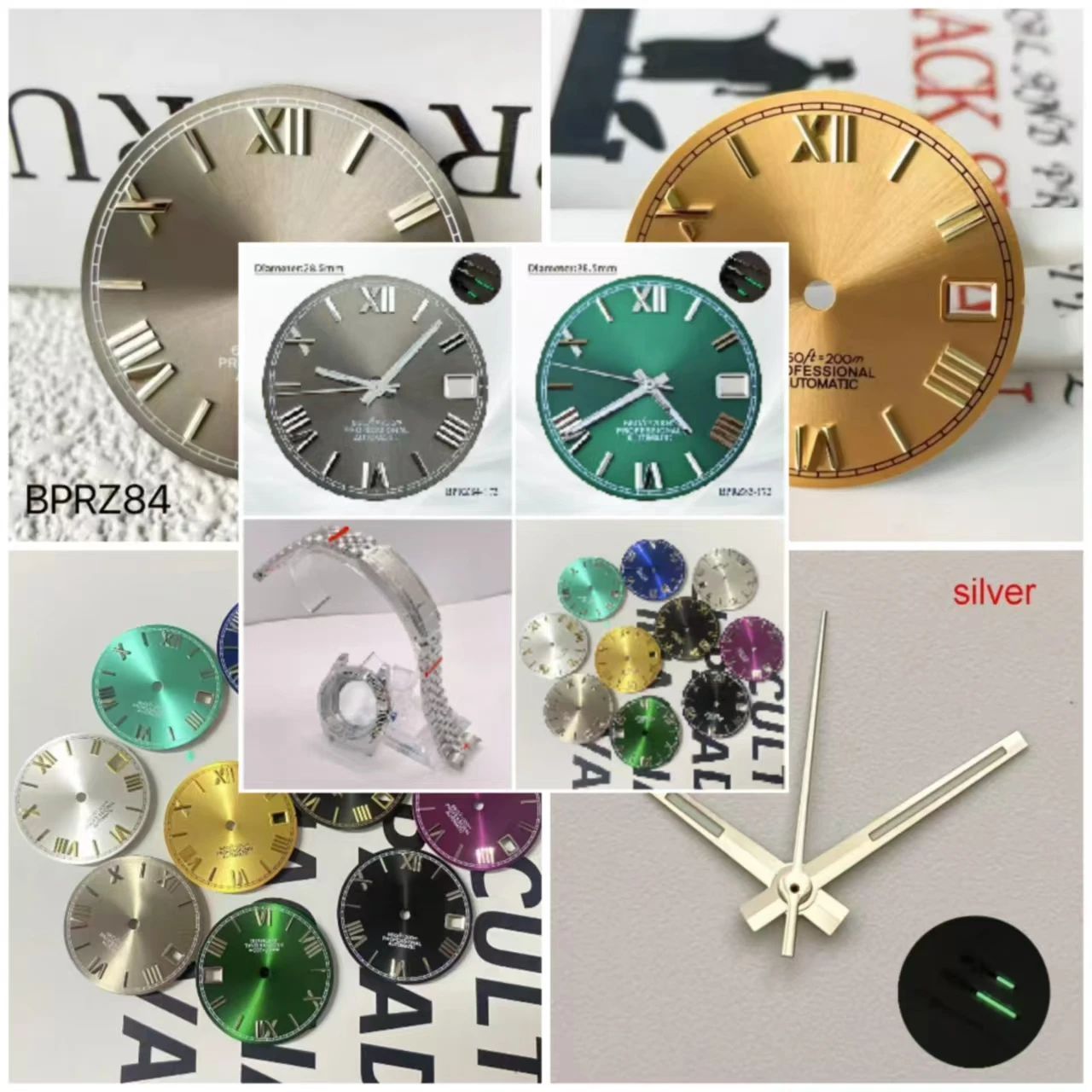 Watch Accessories 28.5mm NH35 S Logo High-Quality Products Rome Number Logo Dial Suitable for NH35 NH36 Movement Repair Tools
