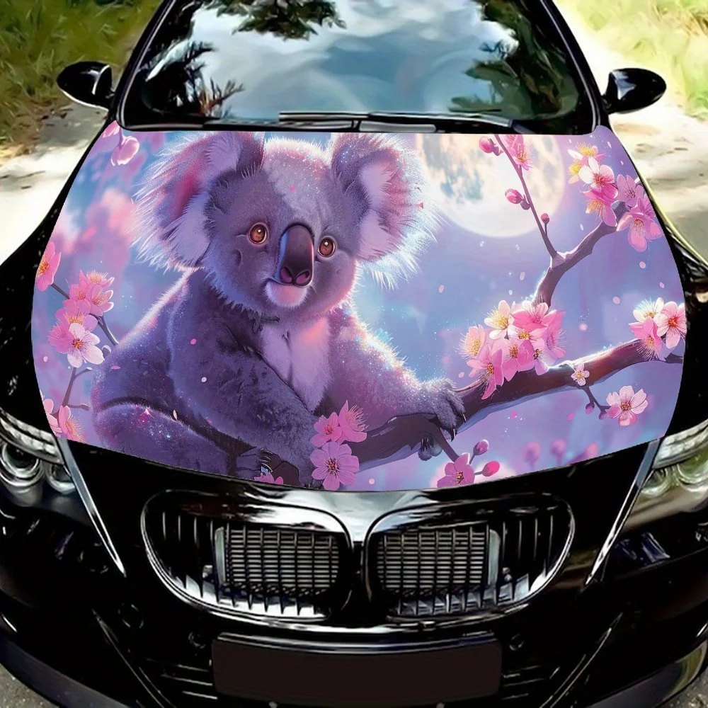 

Vivid Cute - виниловая наклейка на капот автомобиля Koala Art, наклейка на двигатель автомобиля, водонепроницаемая самоклеящаяся крышка для упаковки автомобиля, универсальная C