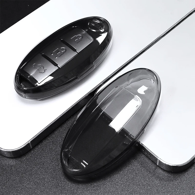 Transparent TPU 4 Buttons Car Key Case for Infiniti Nissan Altima Maxima Murano Rogue Sentra Pathfinder Murano Armada FX35 QX60