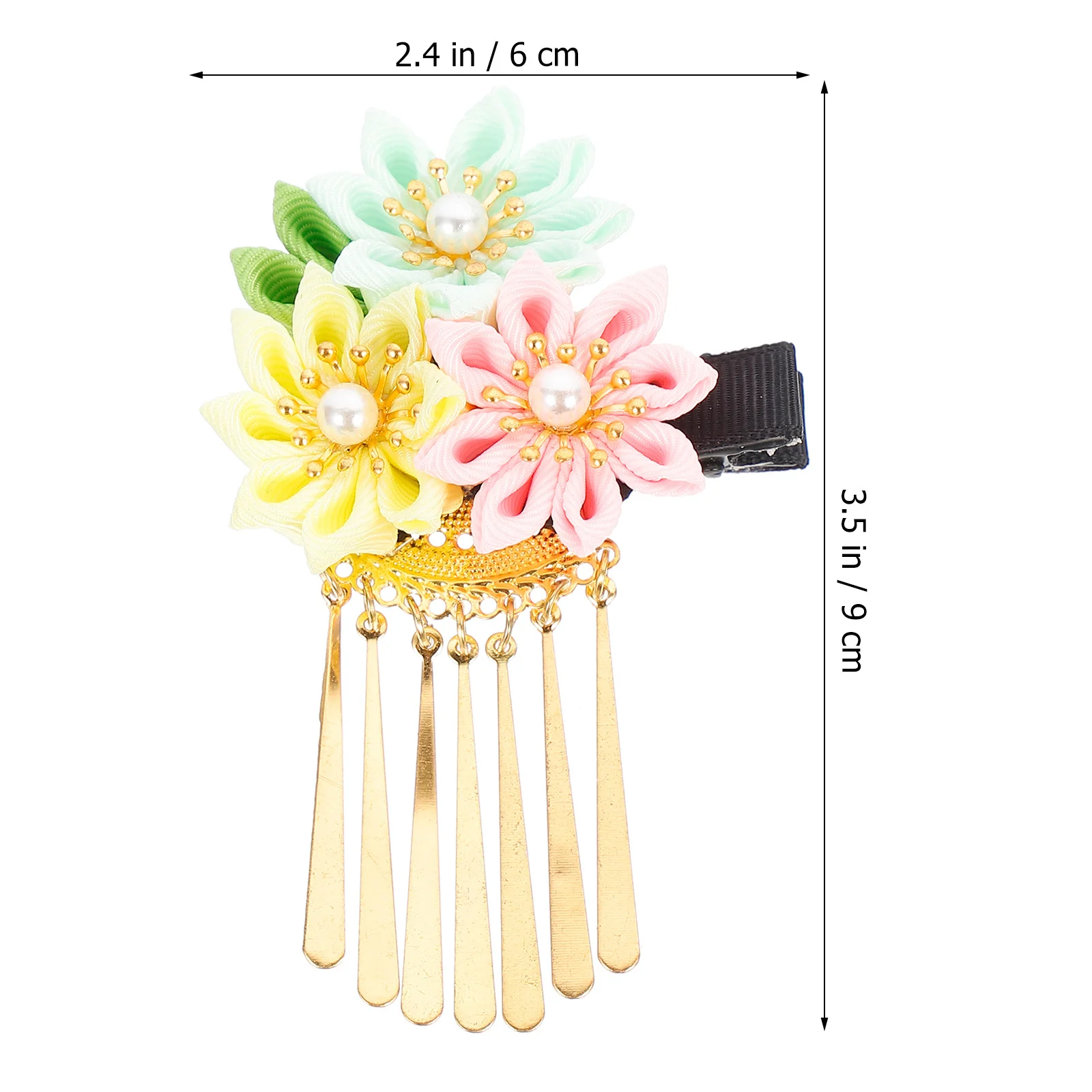 

Japanese-Style Flower Hair Clip Tassel Barrette Wedding Bridal Hairpin Kimono Hair Grip Vintage Hairpin