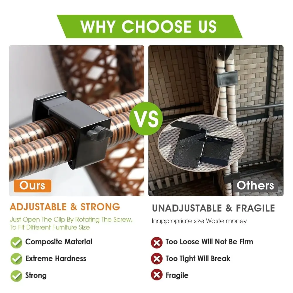Adjustable Outdoor Furniture Clips Patio Sofa Clips,Sectional Sofa Furniture Cs,Rattan Furniture Clamps Wicker Chair Fasteners,