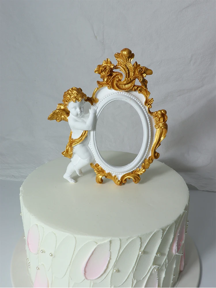 

Силиконовая форма для декора тортов в стиле барокко: фоторамка «Ангел», зеркальная рамка в европейском стиле, для сахарного искусства и выпечки, для всех.