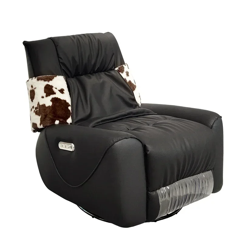 First Class Single Electric Lazy Sofa Reclining Adjustable Living Room Leisure Leather Massage Function Sofa
