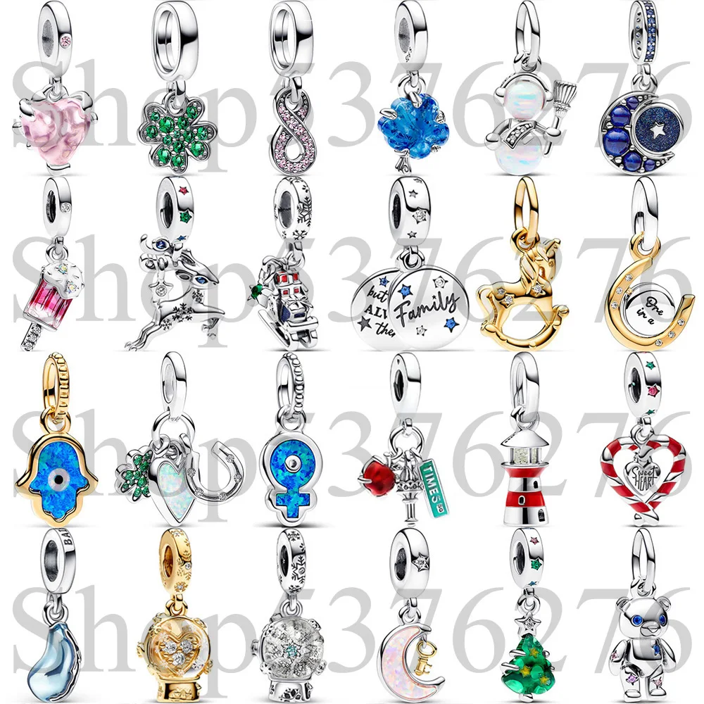 

Бусина из стерлингового серебра 925 пробы, волшебный рождественский олень, сани, медведь, висячие подвески для модных женщин, браслет, подарок, ювелирные изделия своими руками