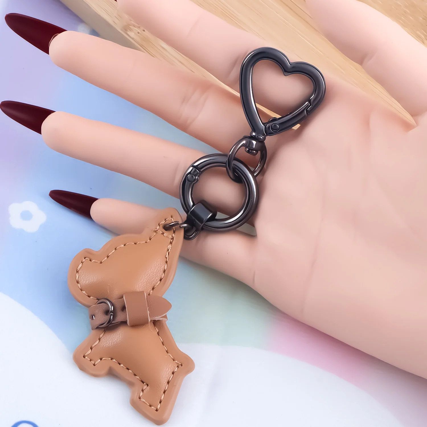 2 قطعة سلسلة المفاتيح المعدنية شكل قلب DIY بها بنفسك معلقة مشبك حلقة رئيسية الربيع المفاجئة المفاتيح كليب معلقة مشبك سلسلة مفاتيح اكسسوارات