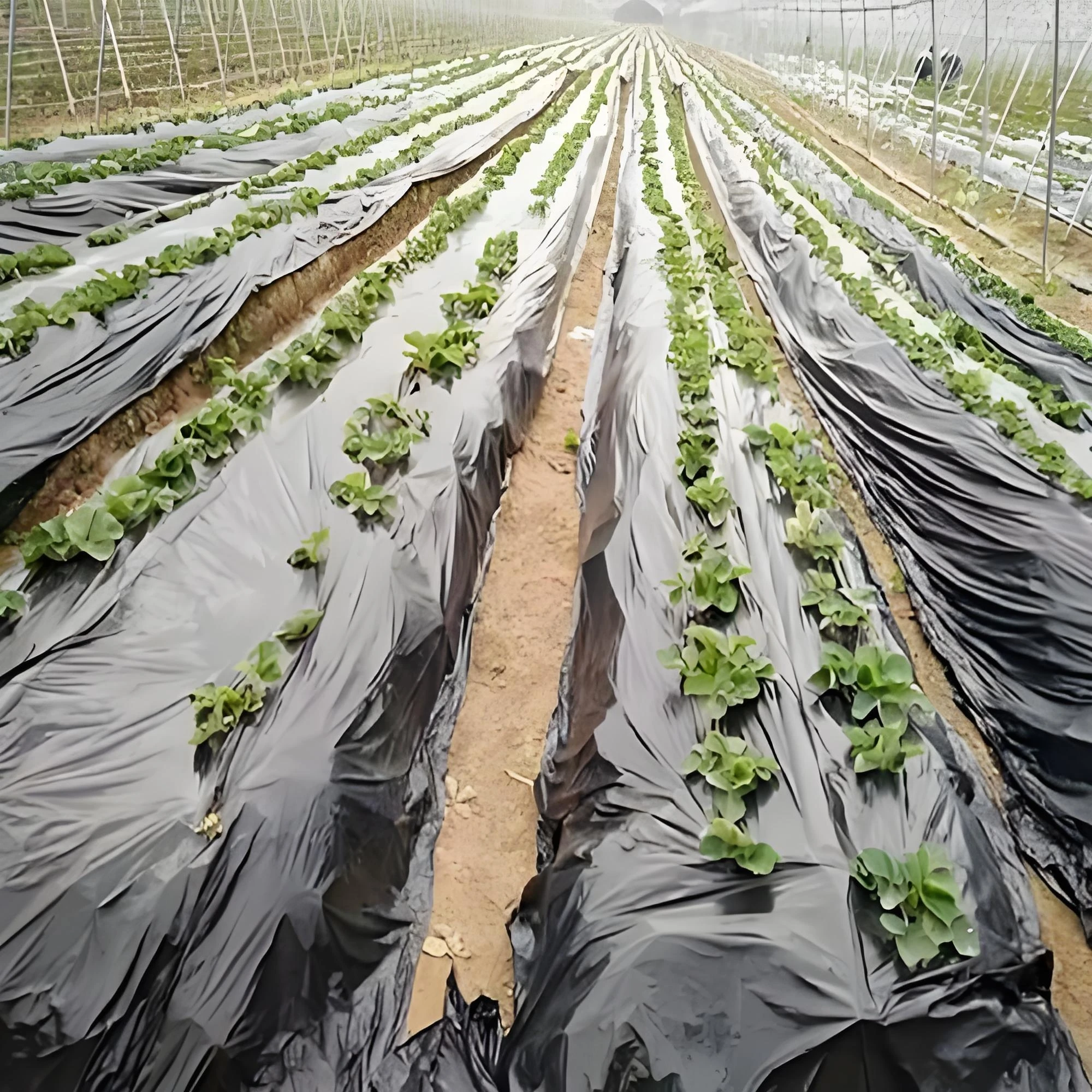 2025 فيلم بلاستيكي زراعي مزدوج اللون فضي وأسود منتجات بلاستيكية عالية الجودة للزراعة