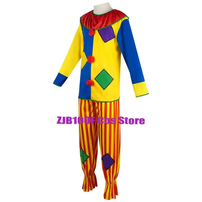Halloween Funny Clown Cosplay  Adult Clown Costume Top Pants Carnival Christmas Party clothing