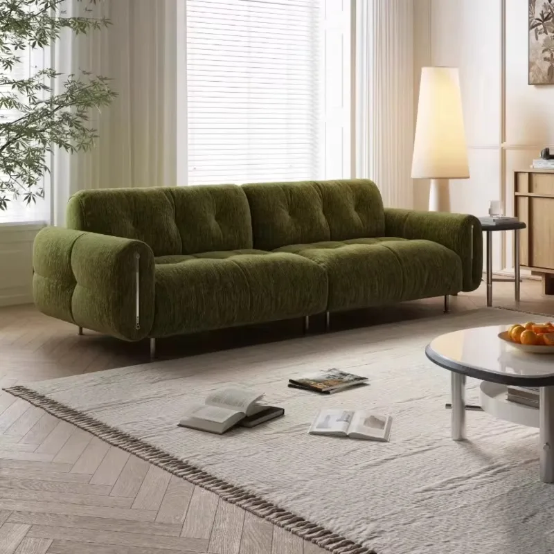 Nordic Velvet Living Room Sofas Green Designer Lazy Lounge Living Room Sofa Modern Reading French Couch Wohnzimmer Furniture
