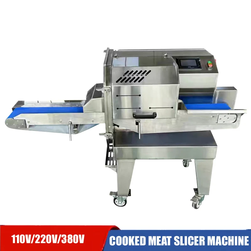 New Automatic Commercial Cooked Meat Slicer For Cooked Beef Cured Meat Cooked Lamb Pickled Pork Cooked Meat Slicing Machine