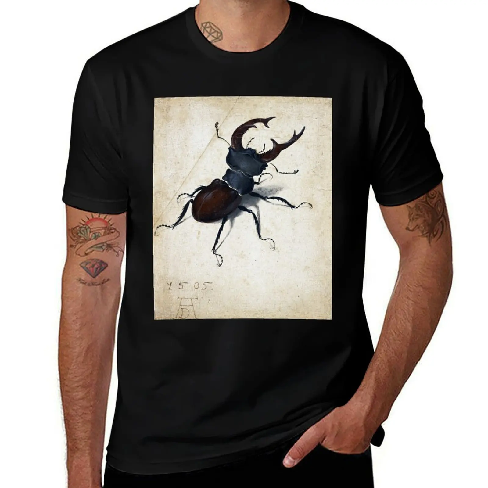 Albrecht Dürer Stag Beetle T-Shirt Plus Size Basic Short Sleeve Top T-Shirt