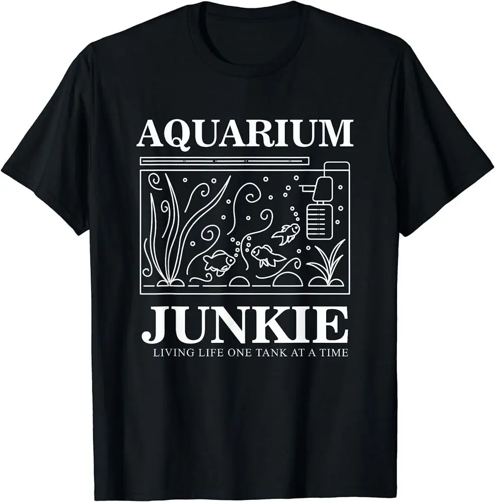 Aquarium Junkie Gift Aquarist Tank Fish Keeping Lover T-Shirt Fun Printed Clothing Y2K SummerHigh quality brand