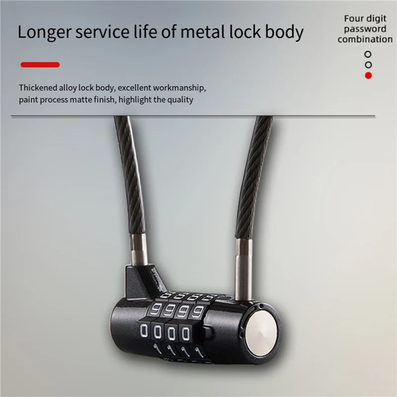 AB41-2X Luggage Locks, 4-Digit Security Suitcase Locks, Combination Padlock For Suitcases Flexible Cable Travel Lock