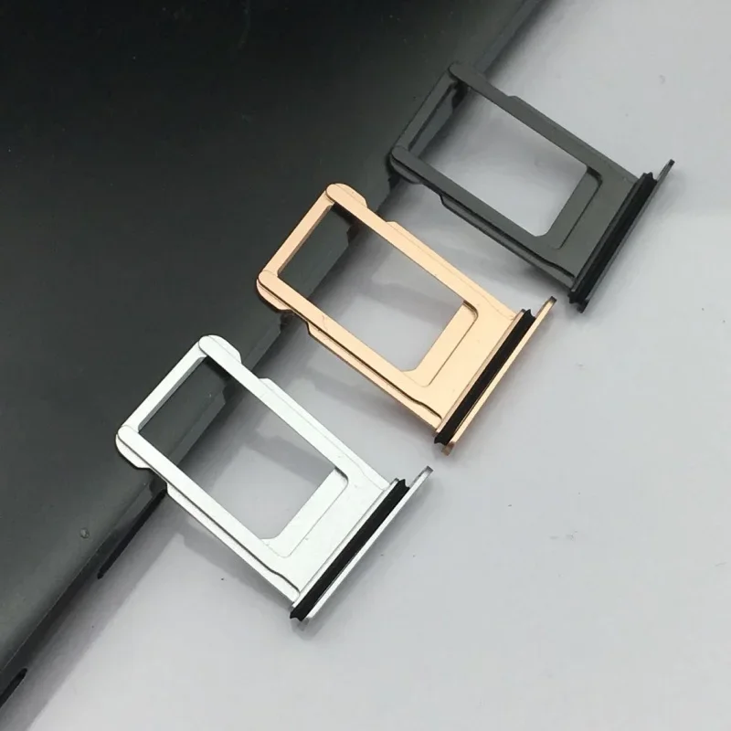 SIM Card Tray For iPhone 8 8 Plus 8P 8+ X Nano Sim Card Tray Sim Tray Holder Sim Adaptor Silver Gold Blak Red