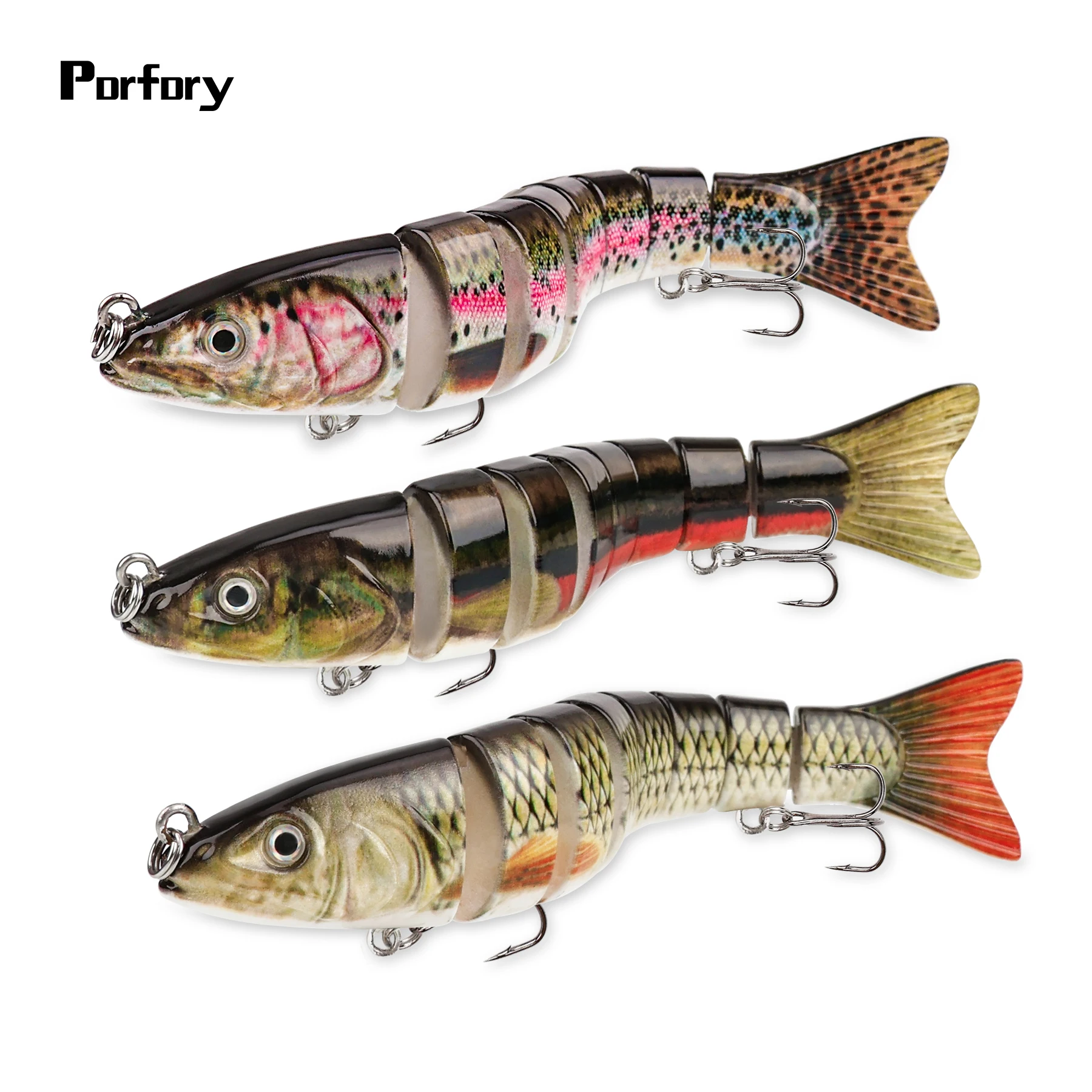 

Porfory KB06 Fishing Lures 29g 13.5cm Multi Jointed Swimbait Slow Sinking Bionic Artificial Bait Freshwater Saltwater Trout Bass