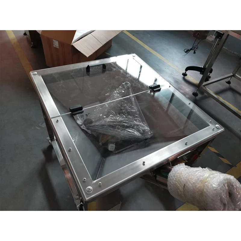 DS-3 Powder Feeder For Filling Machine Food Powder Screw Feeding Vibrating Inclined With Square Hopper Acrylic cover included