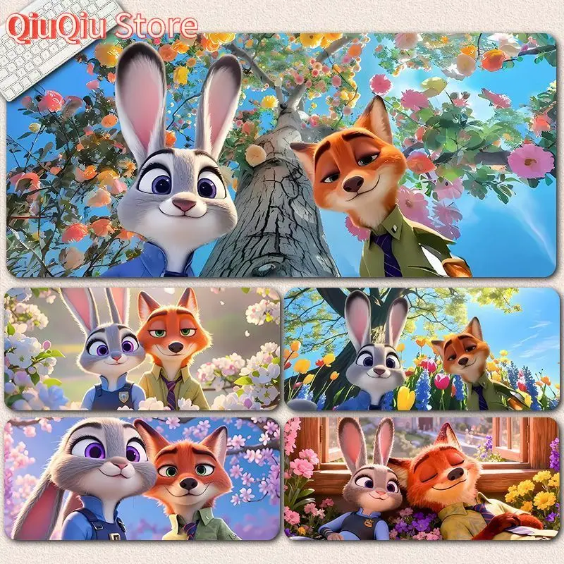 

Коврик для мыши в стиле аниме Zootopia, большой размер, Nick Wilde, мультяшный коврик для офисного стола, милые коврики для игровой клавиатуры Nick Wilde