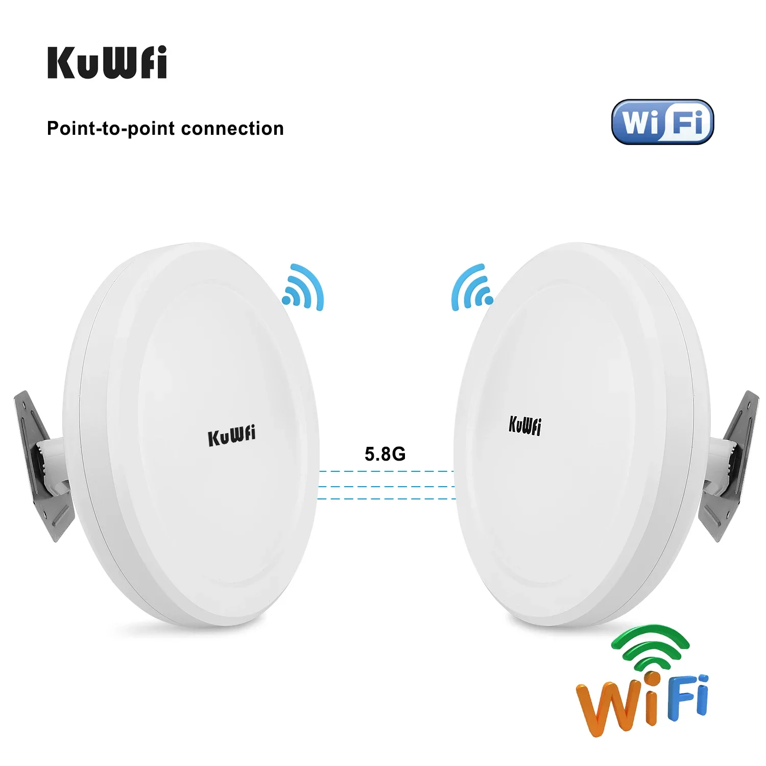 customize KuWFi 1200mbps gigabit rj45 high gain Antennas 5km long range wireless coverage wifi bridge with led Indicators