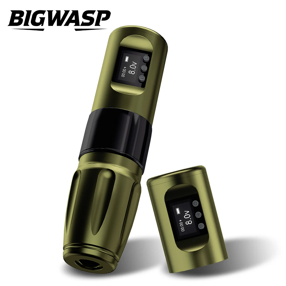 

V81 Two Battery Tattoo Pen Set BIGWASP Rotary Wireless Tattoo Machine 1800mAh LED Screen Display Permanent Makeup Machine