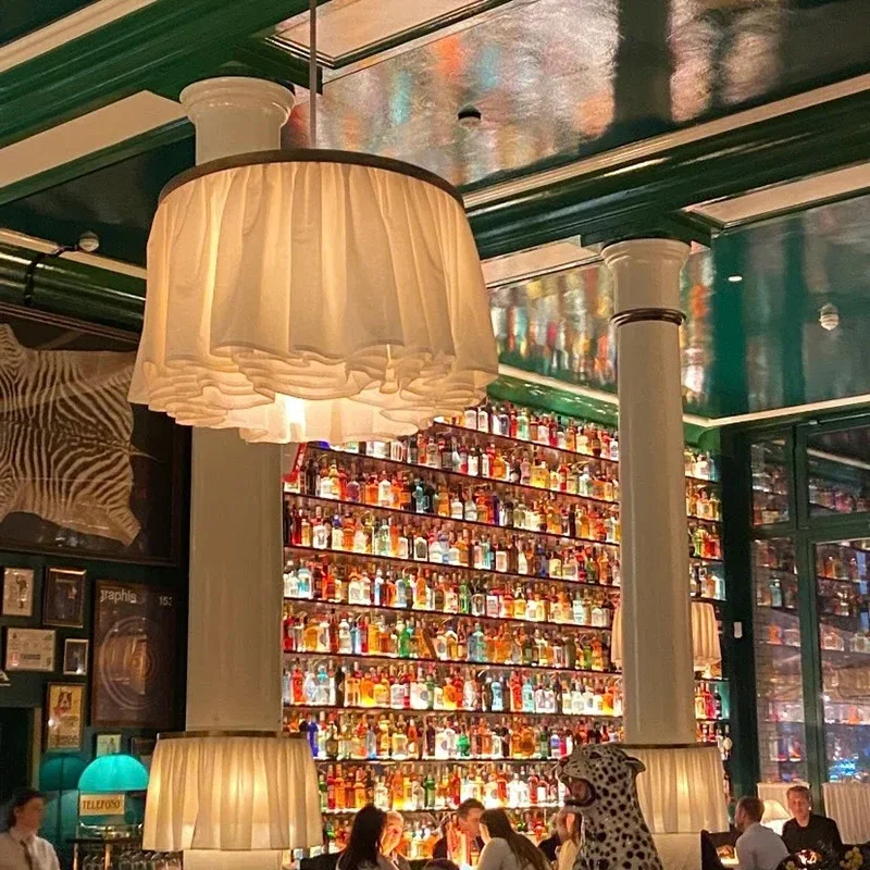 

Nordic Simple Fold Fabric Led Pendant Lights Applicable To Bedroom Restaurant Food Tables Loft Home Decor Light Fixture