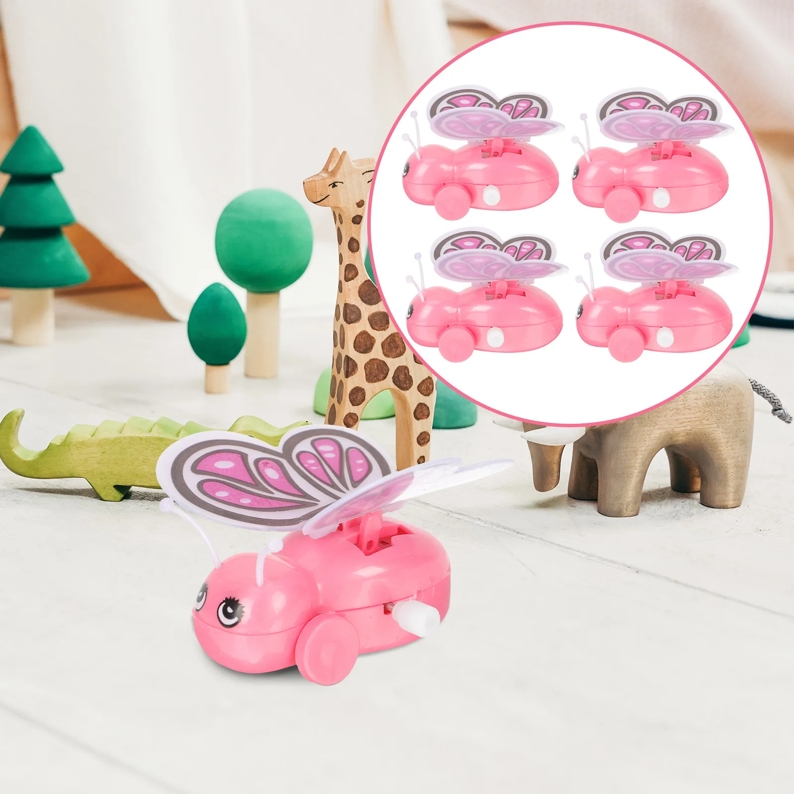 

4Pcs Wind-Up Butterflies Clockwork Playthings Flap Wings Funny Kids Accessories Early Learning Children Supplies