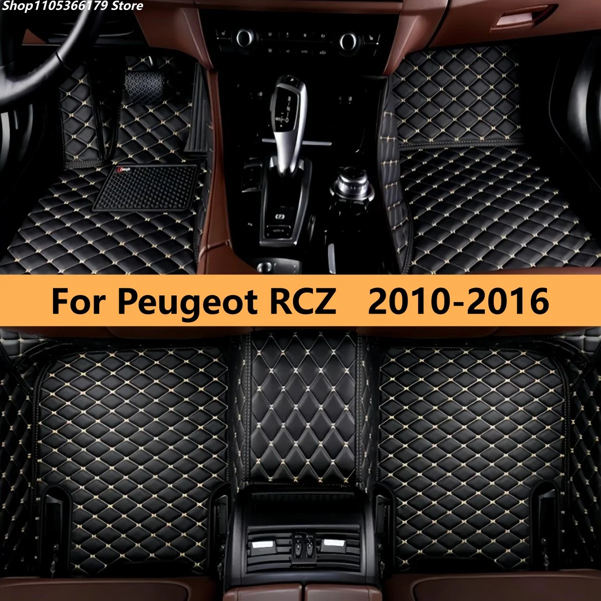 

Auto Floor Mats Fit For Peugeot RCZ 2010 2011 2012 2013 2014 2015 2016 Auto Accessories Leather Matts Foot Carpet Pads Full Set