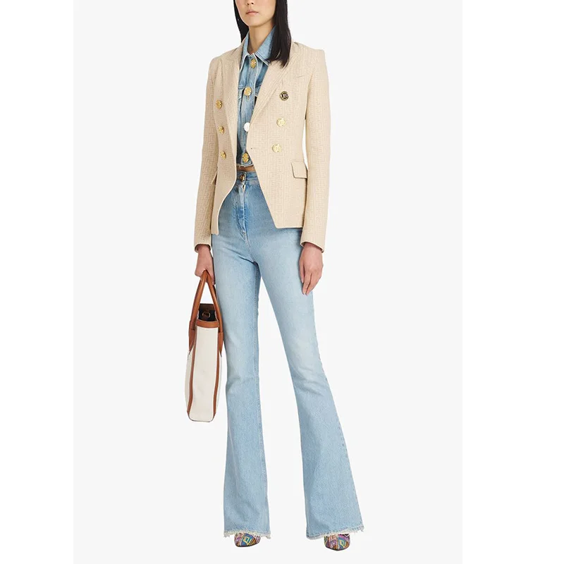 

Dolly Drone Mock Retro Commuter Work Clothes, Formal Suits, Solid Suits, Double Breasted Prints, women's Casual Slim Jackets