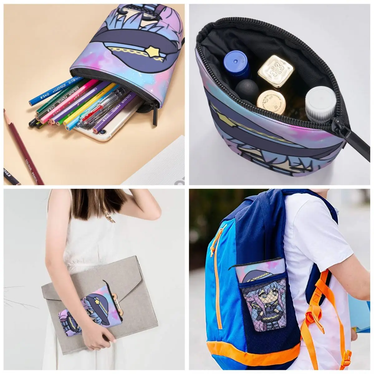 Alisa Gacha Life Pen Box Student School Rits Pen Tas Kind Briefpapier Tas Pencase Verticale Intrekbare Etui