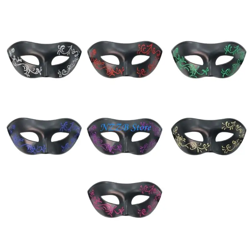 

T21F Artistic Venetians Half Mask Durable Plastic Wearable Art For Role Playing Activities